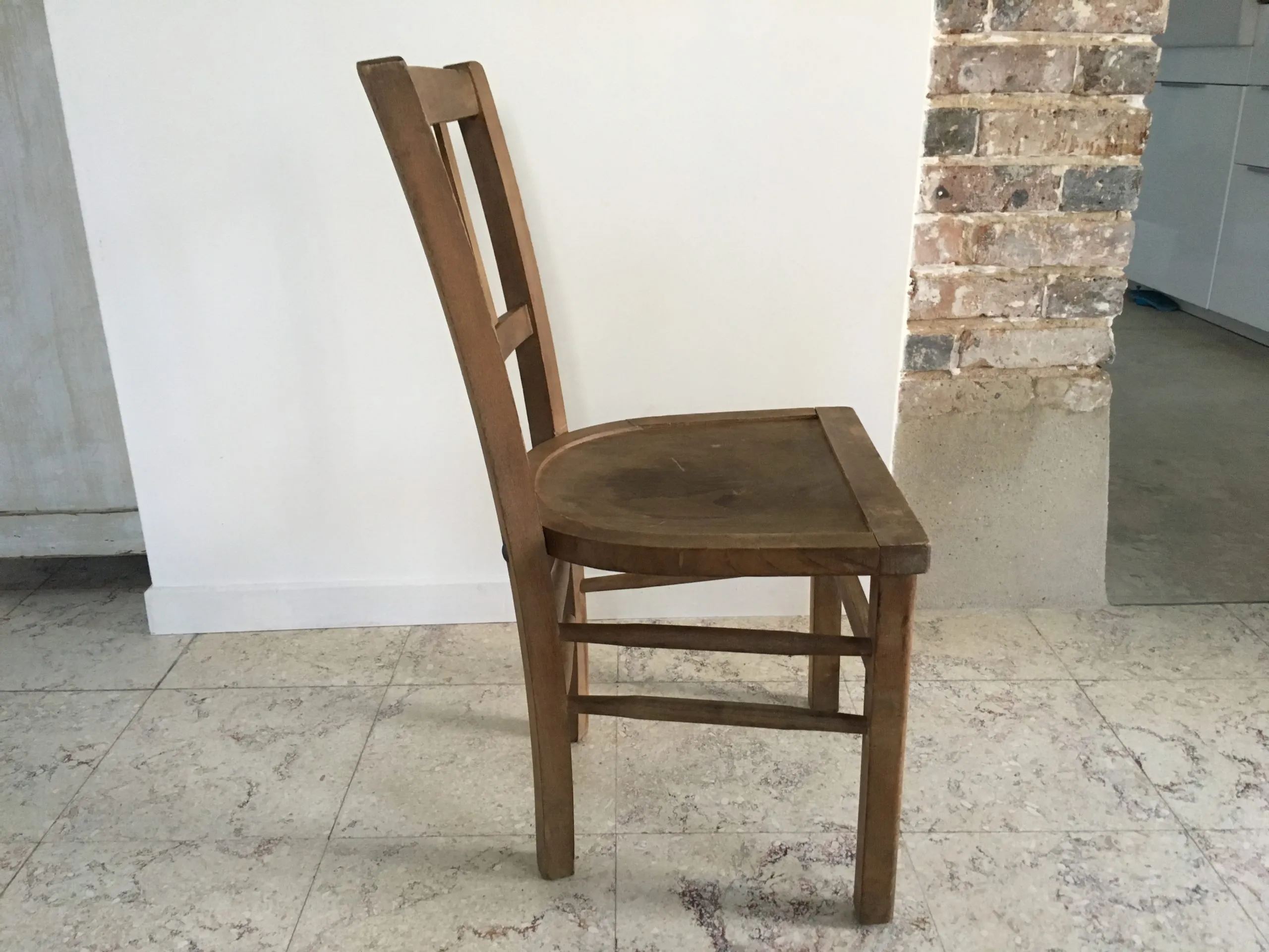CHAISE Basse en BOIS Vintage dite Au Coin du Feu 