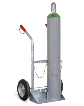 Chariot en acier pour 2 bouteilles de gaz de Ø max. 250 mm, avec roue d'appui, pneus à air