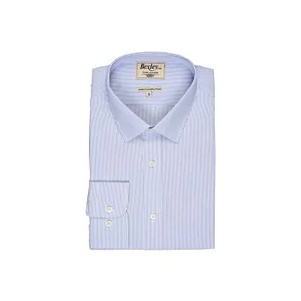 Chemise blanche coton rayures bleues Clément
