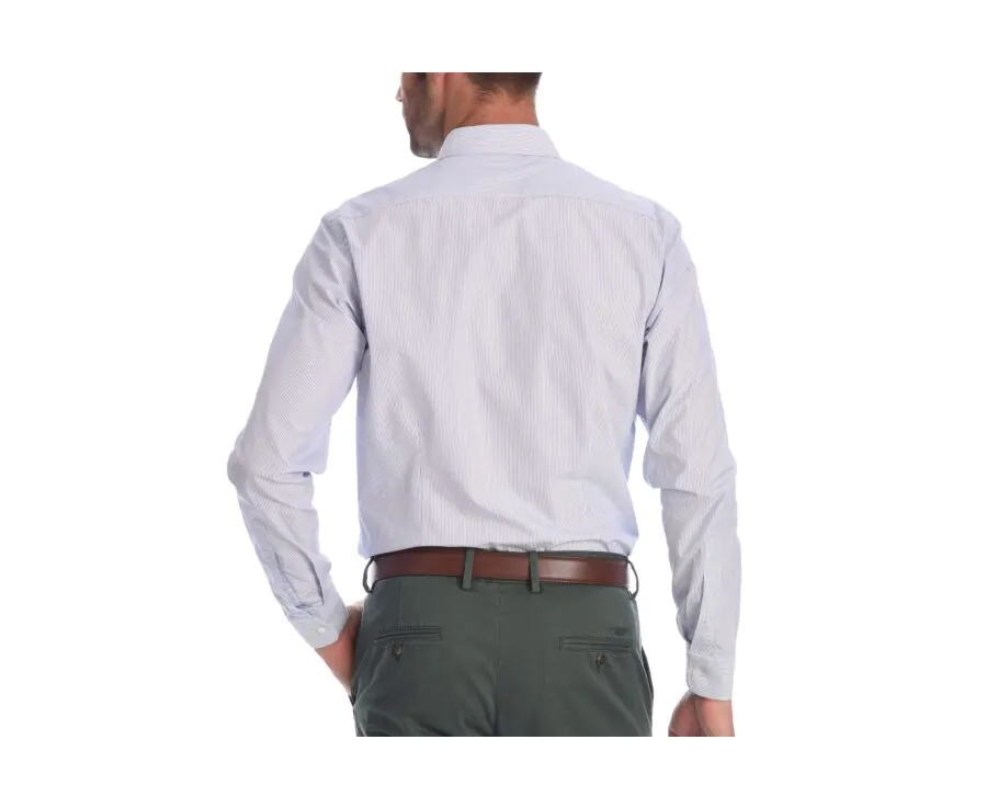 Chemise blanche coton rayures bleues Clément