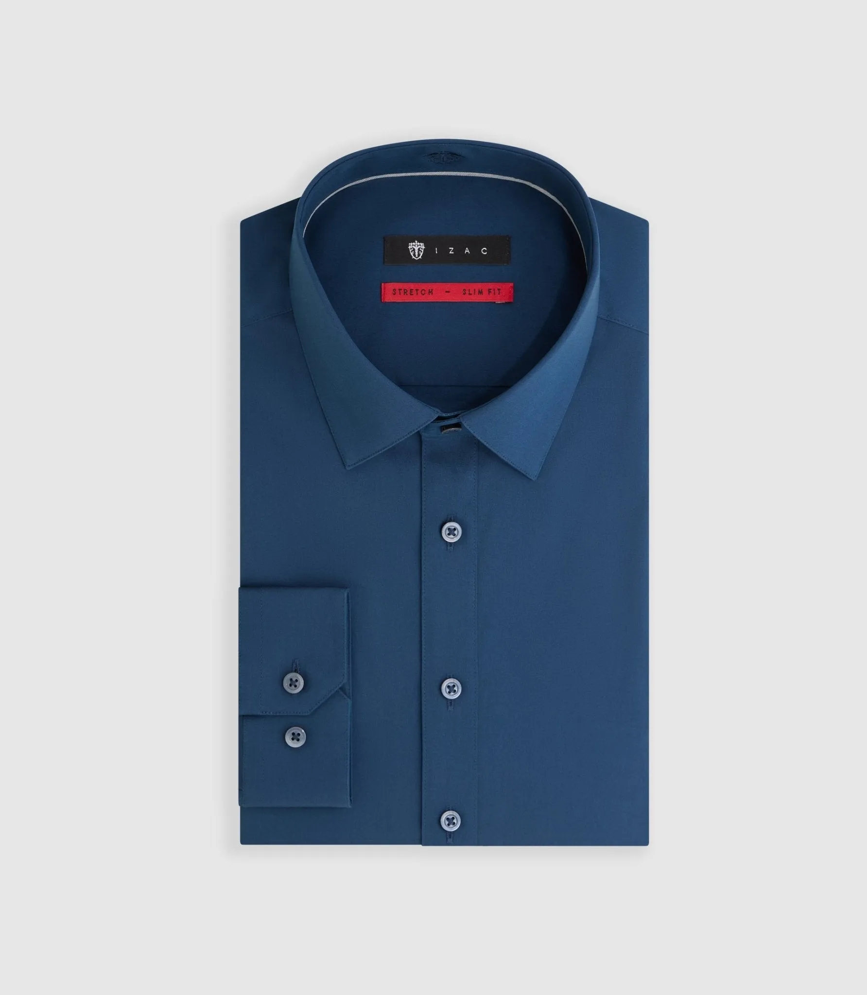 Chemise en popeline stretch marine Malte
