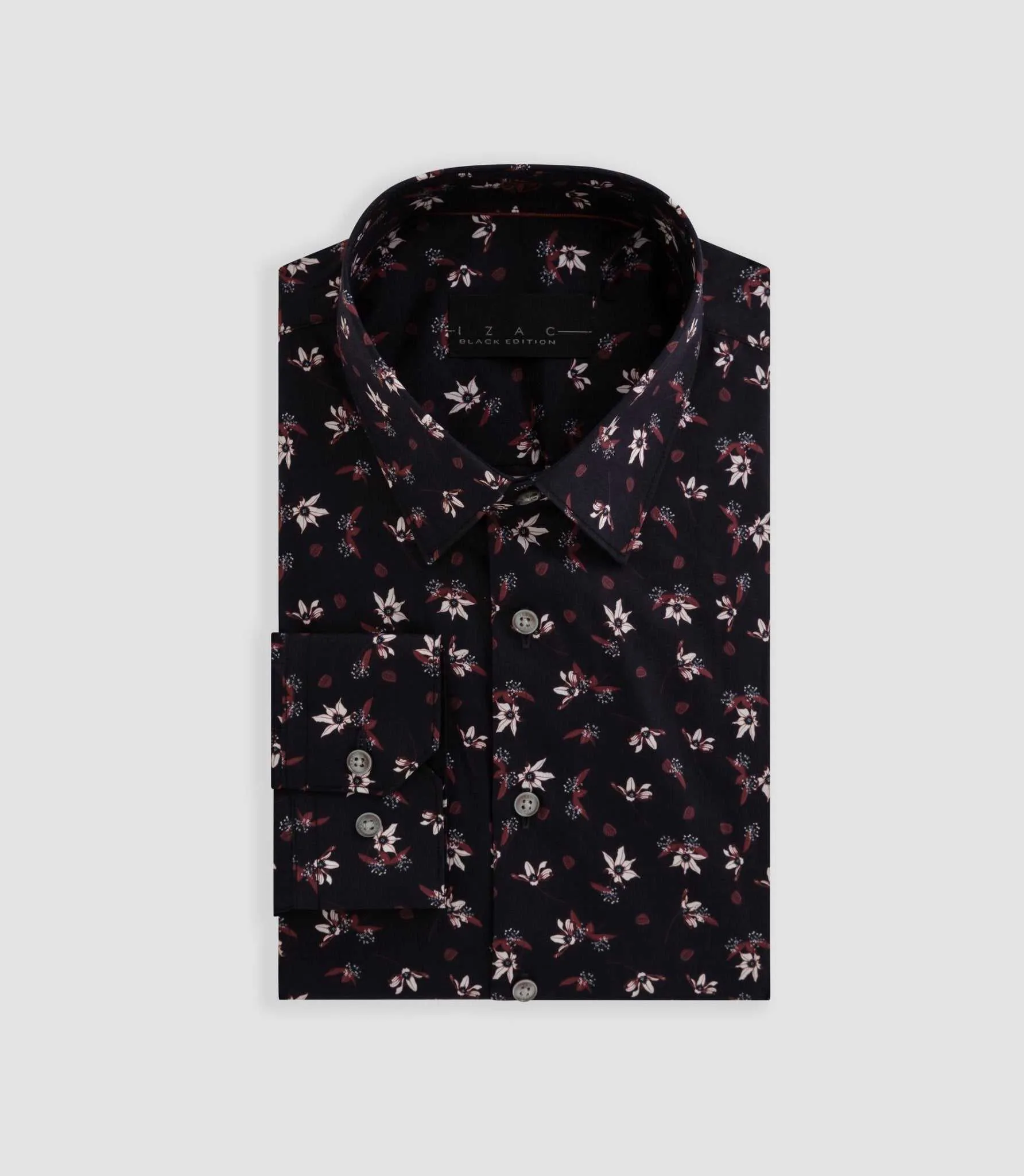Chemise imprime floral bordeaux Brett