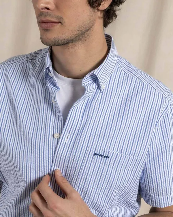 Chemise rayures bicolores rayures bleu 