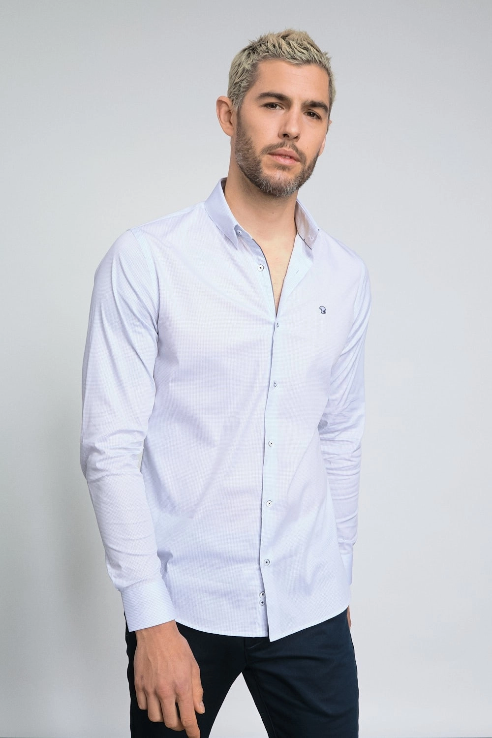 Chemise Unie en Popeline Stretch LYSO