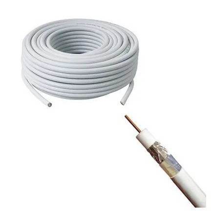 Câble coaxial 75 OMS - Blanc-  Couronne de 100M