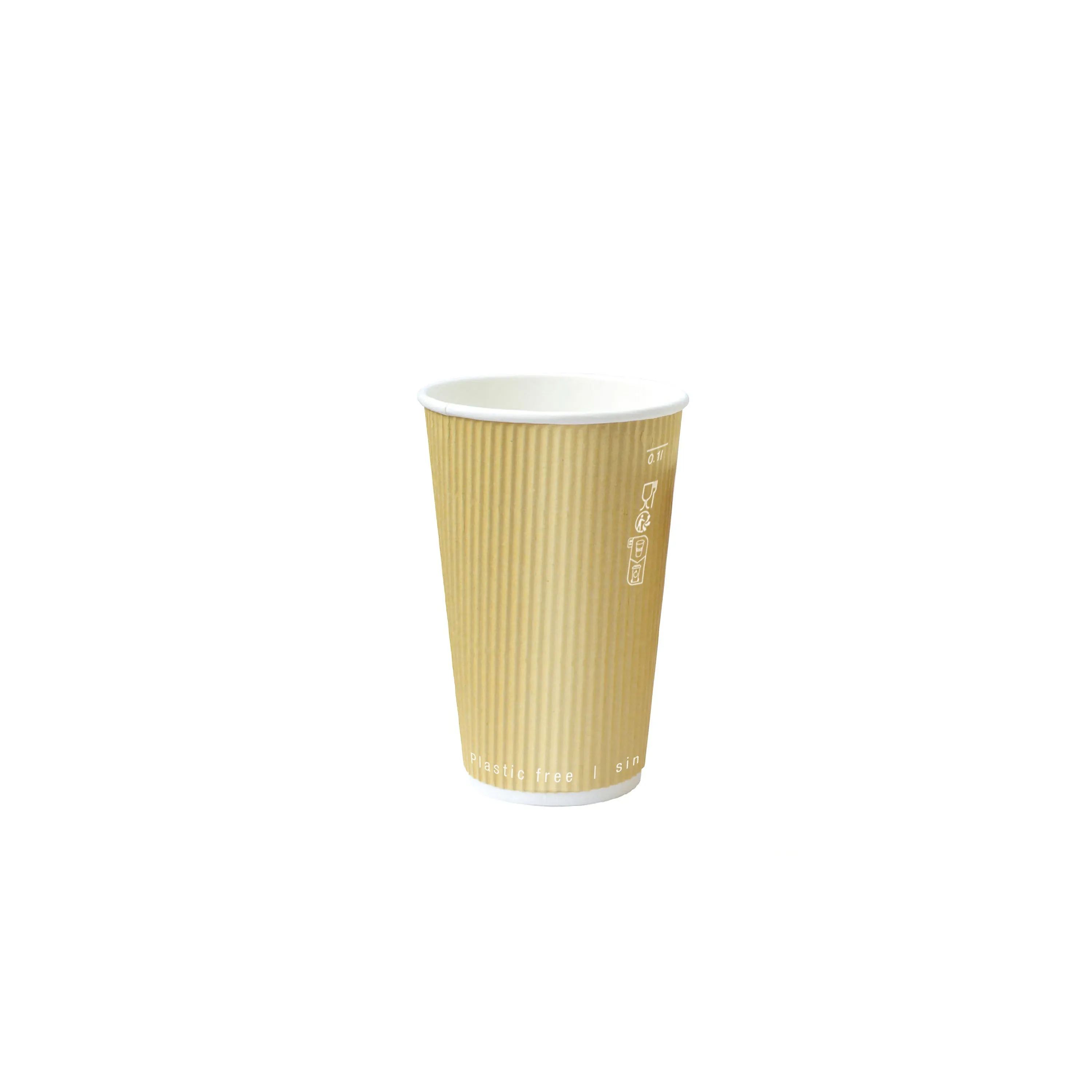 Gobelet Carton Double Paroi Beige "Rippley" - 120 ml - 6.2 cm x 4.6 cm 