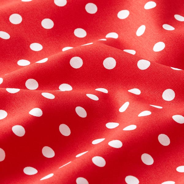 Popeline coton Grands pois – rouge/blanc