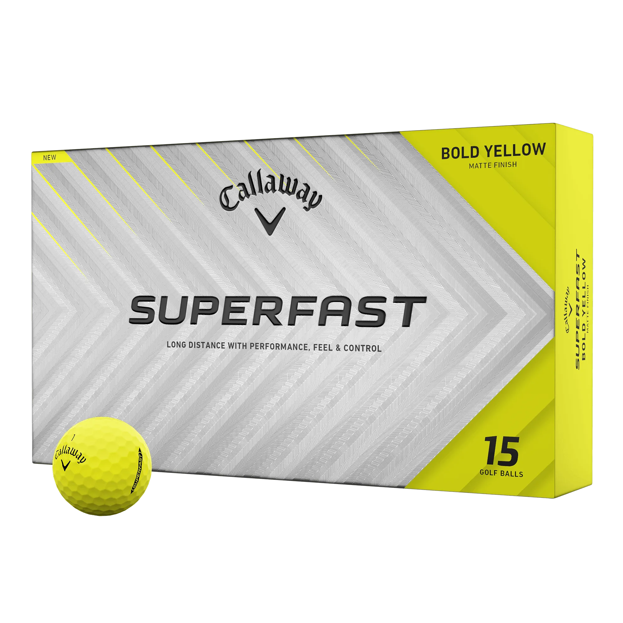Superfast Bold Yellow 15-Pack Golf Balls
