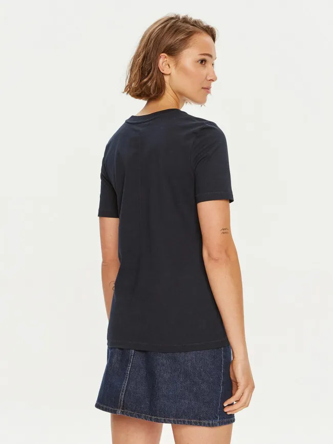 T-shirt reg script logo bleu marine femme - Tommy Hilfiger | wimod